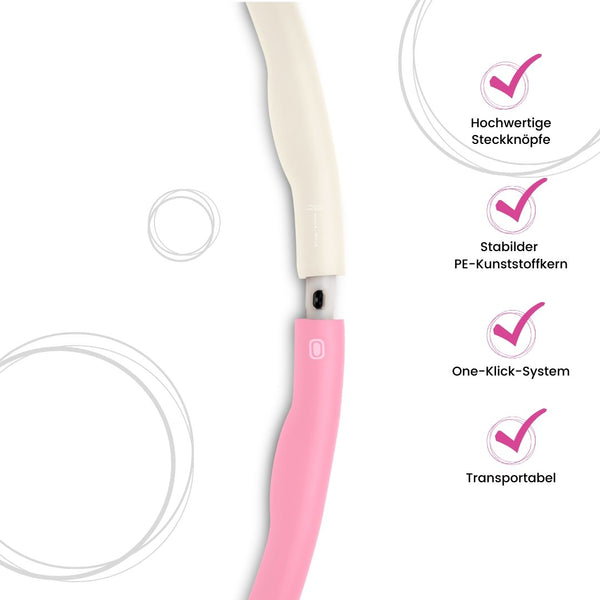 CURVY - Big Size Hula-Hoop - Rosa-Creme - Hulla Milla