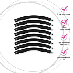 CURVY - Big Size Hula-Hoop - Schwarz - Hulla Milla
