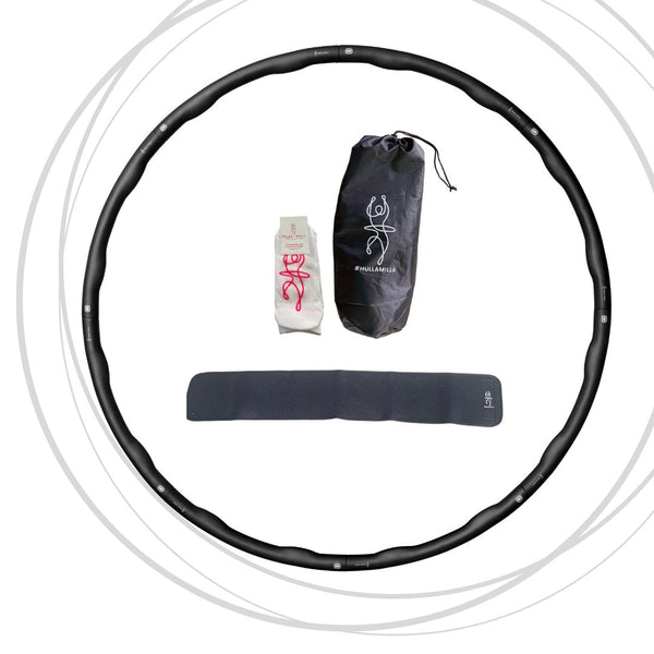 Hula-Hoop BLACK BEAST mit Bauchgürtel, Tragetasche und Socken - Hulla Milla